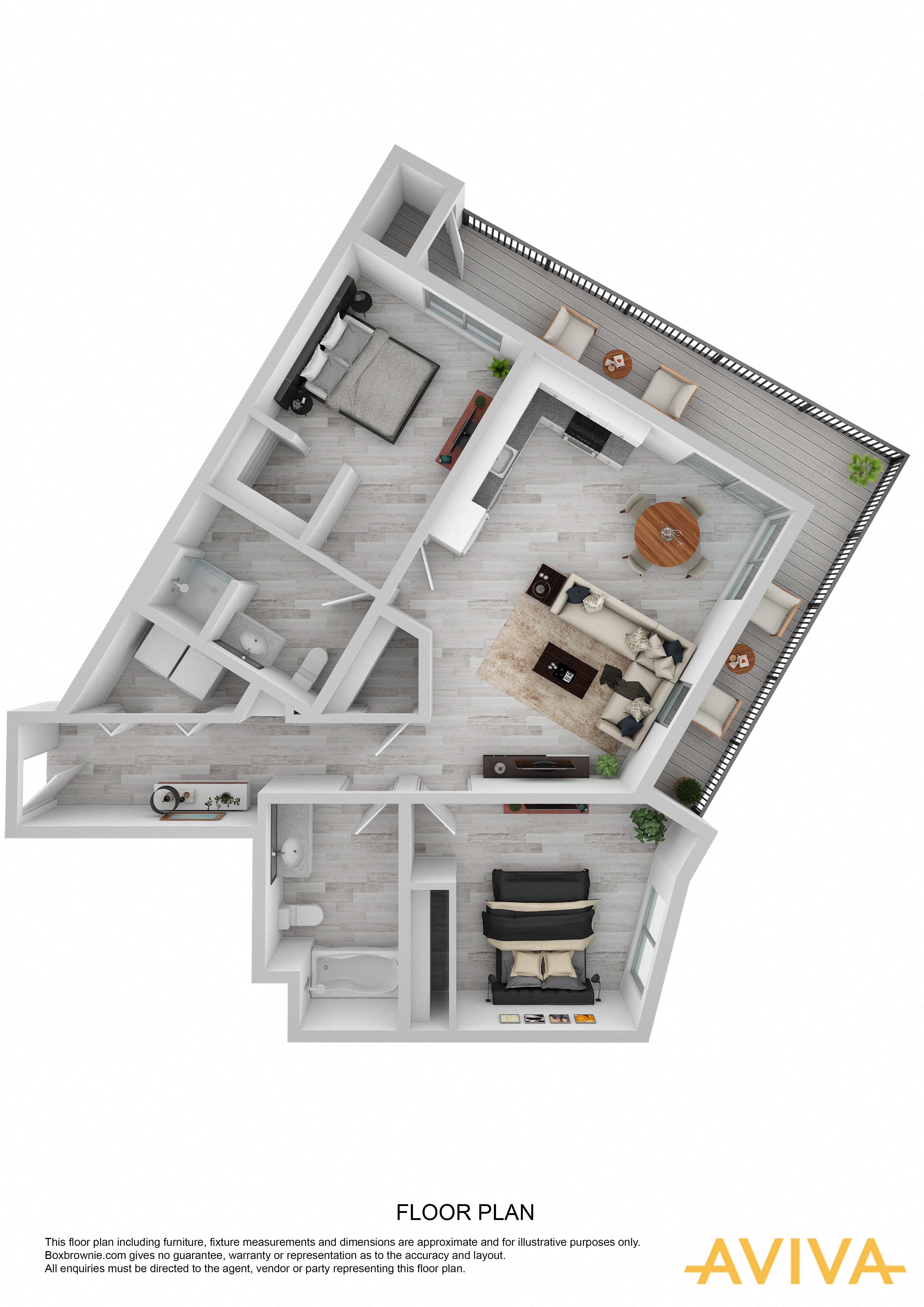Floor plan for 2 beds, 2 baths, 924 sqft